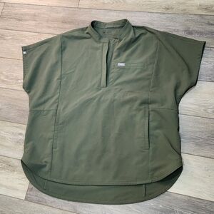 Figs Olive Green Mock Neck Montex Scrub Top Size XXL